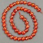 Carnelian Bead Thread, Faceted Coin 8x5mm, 39cm Long +