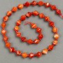 Carnelian Beads on a Thread, Faceted Diamond-shaped, 8x8mm, 39cm Length, (Bead Embellishment 3x3mm)