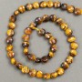 Tiger's Eye Bead Thread - Faceted Coin 8x6mm, 39cm length +