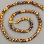 Tiger's Eye Beads on Thread - Faceted Cubes 5x5 mm, 39 cm Length +