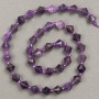 Amethyst Beads on Thread, faceted diamond-shaped, d 8.5 x 8.5 mm, thread length 38 cm ± (seed bead insert 3x3 mm)