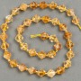 Citrine Beads on Thread, Faceted Diamond-Cut 9x8.5mm, 39cm Length (+/- 3x3mm Seed Bead Inlay)