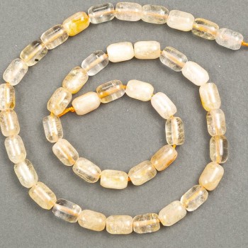 Citrine Beads "Barrel" 6x9mm, natural stone, length 39cm +