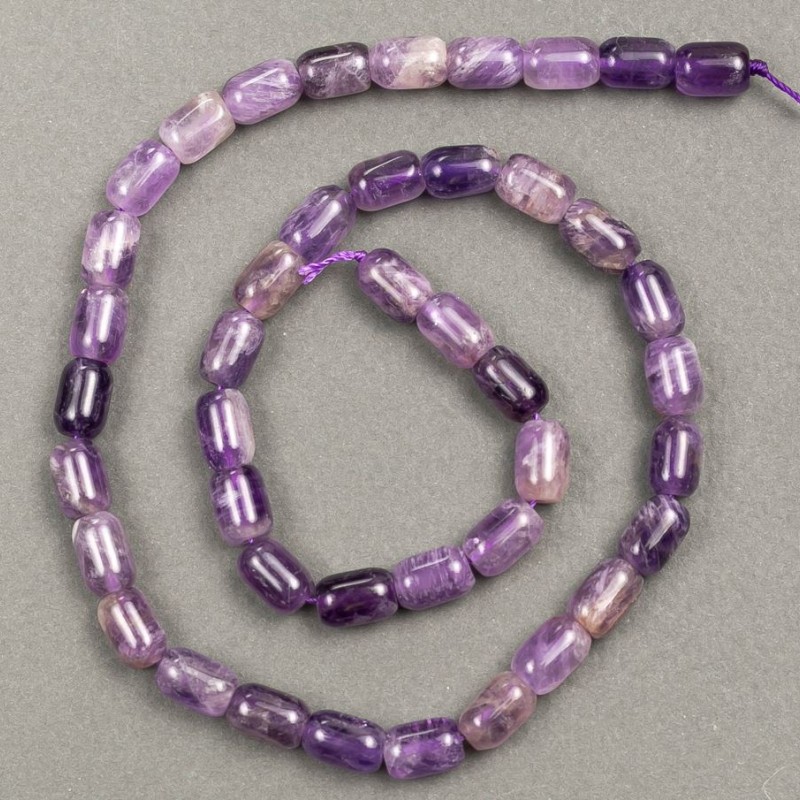 Amethyst Natural Stone Beads "Barrel" 6x9mm, 39 cm length +