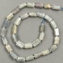 Threaded bead preform with natural Labradorite, faceted 11x7mm, length 40cm ± with seed beads (3x2mm)
