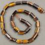 Beads on thread - Tiger's Eye, faceted 11x7mm, length 40cm+