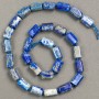 Lapis Lazuli Beads on Thread, Natural Stone, Faceted, d12-11×8-7mm, Length 40cm+