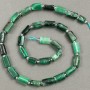 Natural Stone Beads on Thread Emerald Chips d 11-7mm, Length 39cm +/- with Seed Beads (3x2mm)