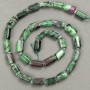 Zoisite Beads on Thread, Rough-cut, 11x7mm, 40cm approx. with Seed Beads 3x2mm
