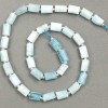 Aquamarine Beads on Thread Natural Stone Beads Cut 10×6mm, length 40cm± (with 3×2 seed beads)