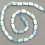 Aquamarine Beads on Thread Natural Stone Beads Cut 10×6mm, length 40cm± (with 3×2 seed beads)