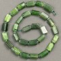 Jadeite Beads on Thread natural Jadeite faceted 12–10×7mm, length 40cm± (with seed beads 3×2)