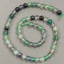 Natural Fluorite Beads on thread, 6mm diameter, 38cm length +