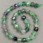 Natural Fluorite Beads on Thread, Faceted, 10mm Ø, 38cm Length +