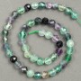Natural Fluorite Beads on Thread, Faceted, 8mm diameter, 37cm length +