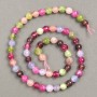 Natural Tourmaline Beads on Thread, Faceted 6.5mm, 39cm length (+)