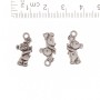Findings Pendant Bear with Flower 19x10mm pack 20g +/- 21 pcs
