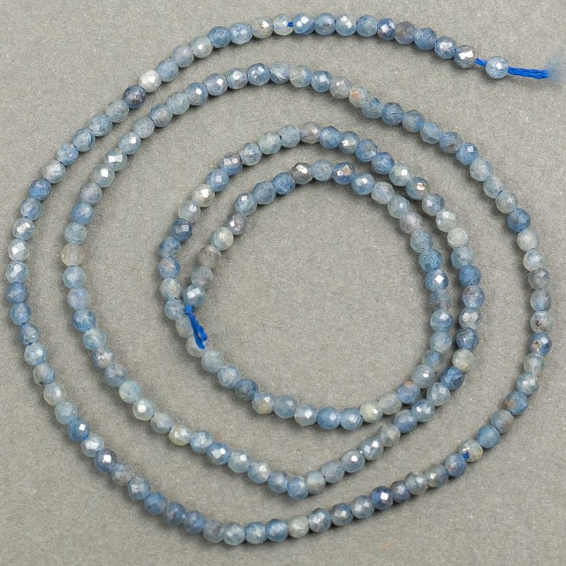 Natural Labradorite Faceted Beads on Thread, diameter 2mm±, length 41cm ±