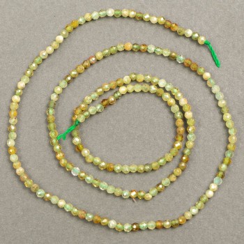 Natural Chrysoprase Beads Faceted on Thread, 2mm diameter +/-, 40cm length +/-