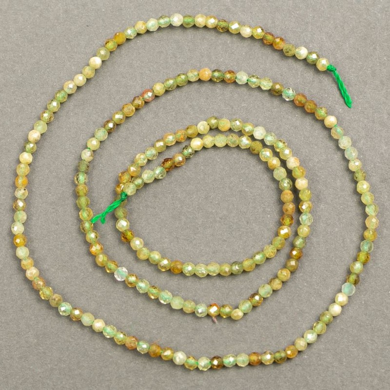 Natural Chrysoprase Beads Faceted on Thread, 2mm diameter +/-, 40cm length +/-