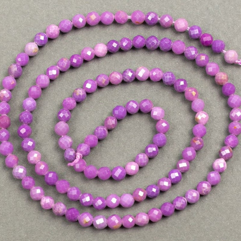 Phosphosiderite Natural Gemstone Faceted Beads on Thread, diameter 3.5 mm ±, length 40 cm +