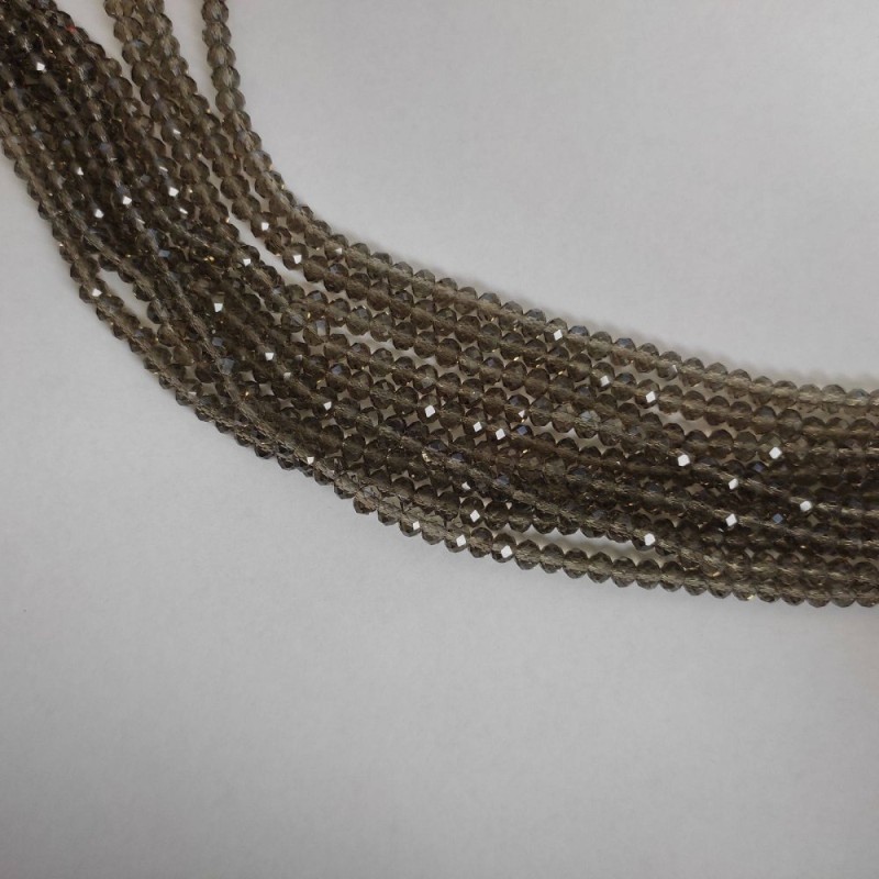 Czech Crystal Beads Transparent Champagne "Rondelle", diameter 6x4mm thread, length 43cm +