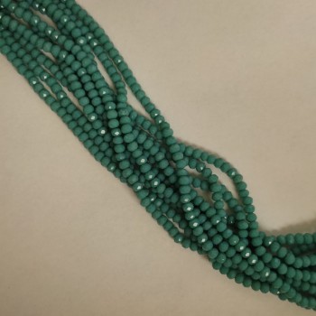 Beads Czech crystal turquoise matte faceted rondelle, diameter 6x4.5mm, length 43cm
