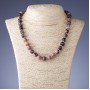 Rhodonite Stone Necklace, 10mm diameter, thread length 46-48cm