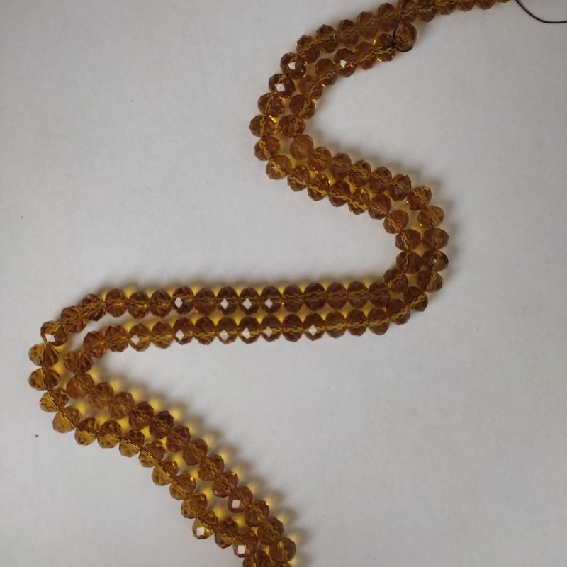 Czech Crystal Beads, Honey Transparent Faceted Rondelle, diameter 8x6mm +/-, length 40-42cm+
