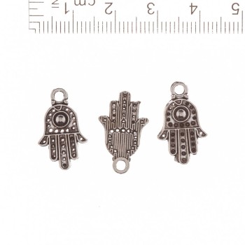 Jewellery Findings Pendant Hamsa, ball in the centre "rivet", 20x12cm, pack 20g +/- 35pcs