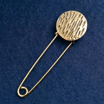 Brooch Pin Coin 23x76mm, golden metal