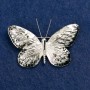 Brooch "Butterfly" grey and black enamel, silver-coloured metal 55x39mm