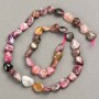 Tourmaline Beads on Thread - Faceted, diameter 8-10x7-13mm, thread length 39cm+