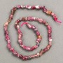 Tourmaline Beads on Thread, Cabochon-cut, diameter 5-7×5-9mm, length 39cm+