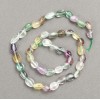 Natural Fluorite Beads on thread with faceted finish, diameter 7-12×6-7 mm, length 40 cm