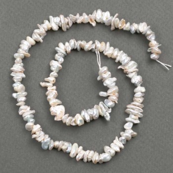 Baroque Pearl Thread with Benzin Hue, 6x1-3mm, 39cm+ length