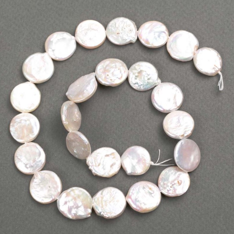 Baroque Pearls with Petrol Rainbow Tint d 15-16mm +-, thread length 40cm+