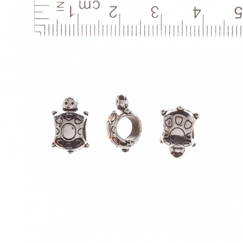 Pandora-Style "Turtle" Bead 13x9mm, 5mm Hole, 20g Pack ±12pcs
