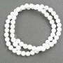 Beads on Thread Agate White, artificial acrylic, smooth ball, diameter 6+- mm, length 40cm+