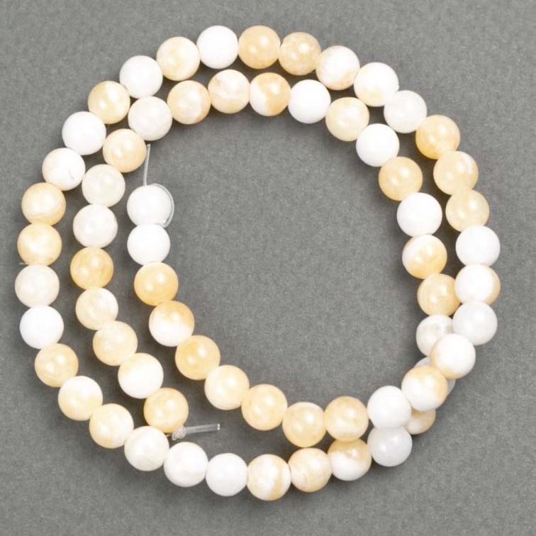 Beads on thread Pearlized (acrylic) smooth ball, diameter 6.5mm±, length 40cm+