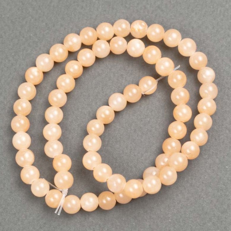 Beads on thread Celestite (imitation acrylic) smooth bead, diameter 6.5 mm ±, length 40 cm
