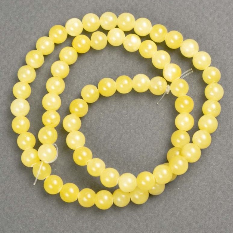 Beads on thread Citrine (synthetic acrylic) smooth sphere, diameter 6mm+-, length 40cm+-