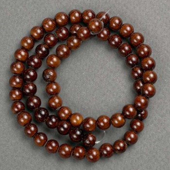 Beads Tiger's Eye (artificial acrylic) on fishing line smooth bead, diameter 6mm±, length 41cm ±