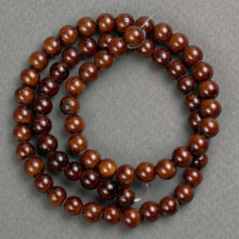 Beads Tiger's Eye (artificial acrylic) on fishing line smooth bead, diameter 6mm±, length 41cm ±