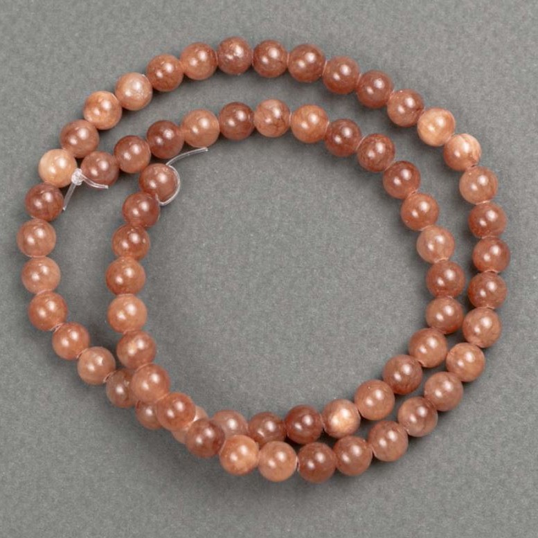 Selenite Beads (Acrylic) on thread, smooth round beads, diameter 6.5mm ±, length 40cm ±