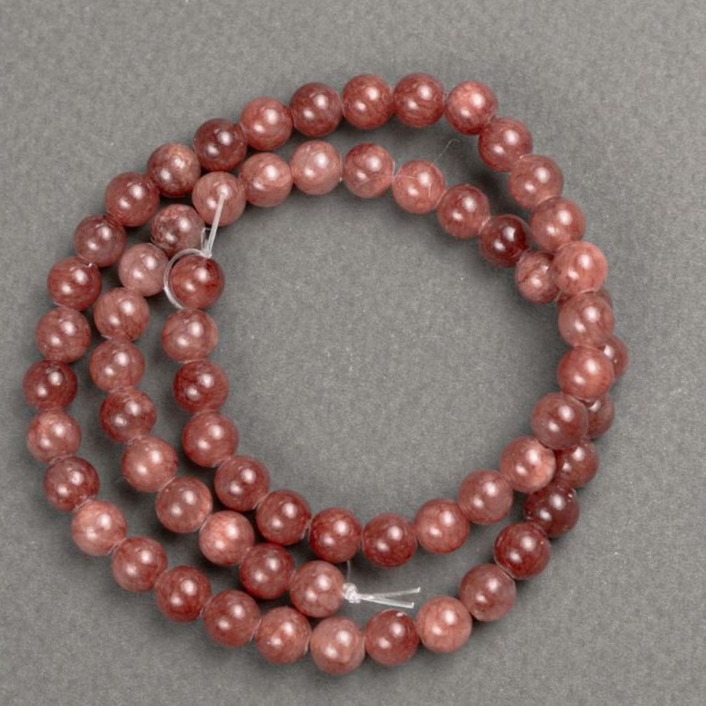 Beads Celestite (imitation acrylic) on thread smooth sphere, diameter 6.5mm±, length 40cm