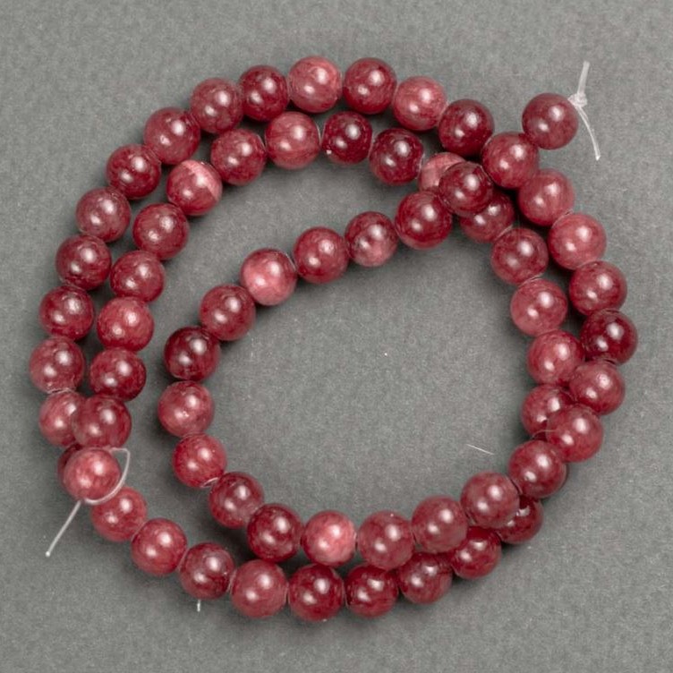 Turquoise Beads (Acrylic) on Thread, Smooth Round Beads 6.5mm ±, 40cm length