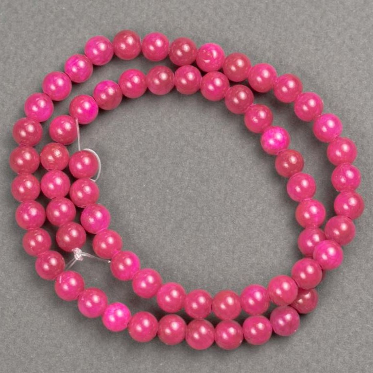 Turmaline Beads (Acrylic) on Thread Smooth Sphere, Ø 6.5mm, 40cm length ±