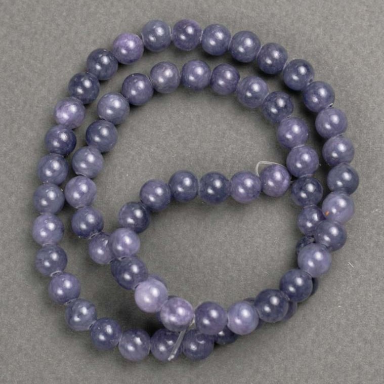 Amethyst Beads (plastic on thread) smooth round 6.5mm, length 40cm