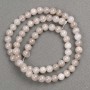 Beads on Thread Grey Acrylic Quartz Beads (standalone) round smooth 6.5mm, length 40cm